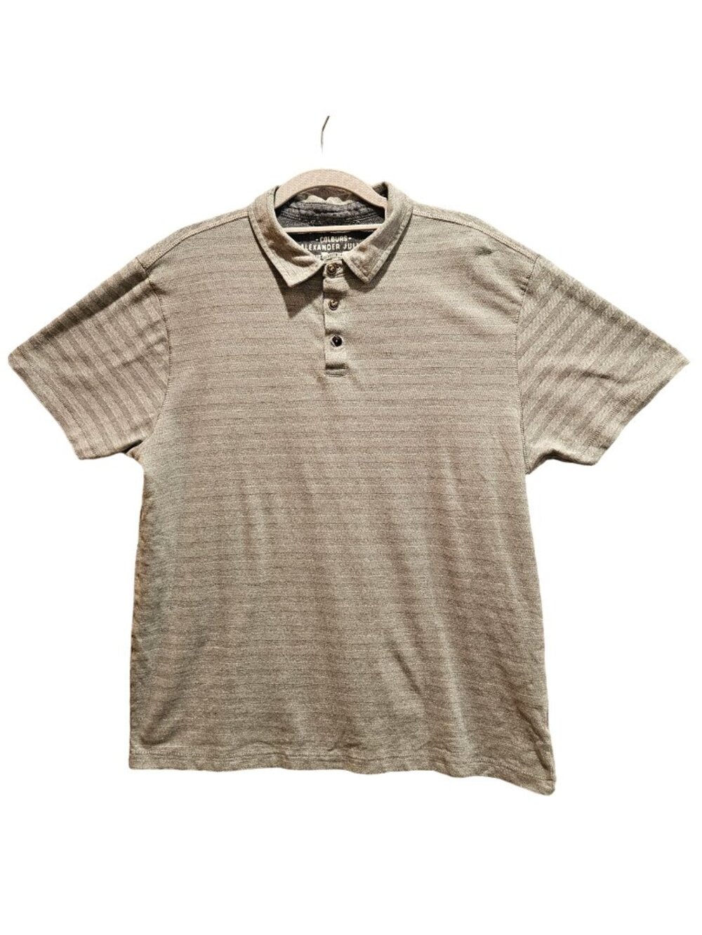Alexander Julian Golf Polo Mens L Grey Stripes Athleisure office athleisure golf